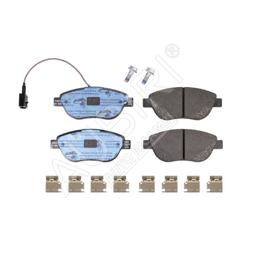 Brake pads Fiat Doblo since 2010 front, 1-sensor, with accessories, system BOSCH