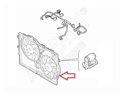 Radiator fan Fiat Ducato since 2021, 2x relays and resistors, with A/C