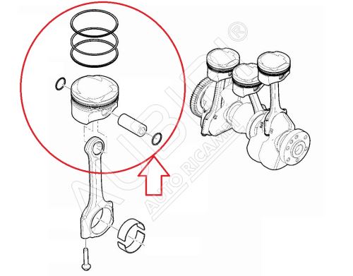 Engine piston Citroën Berlingo, Partner since 2016 1.2 PureTech - set of 3 pcs