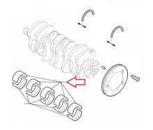 Main bearing, crankshaft bearing Fiat Ducato since 2011 2.0/2.2D yellow, top, 1.838–1.842