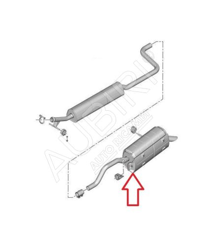 Exhaust silencer Citroën Berlingo, Partner since 2018 1.2 PureTech rear, wheelbase 2975