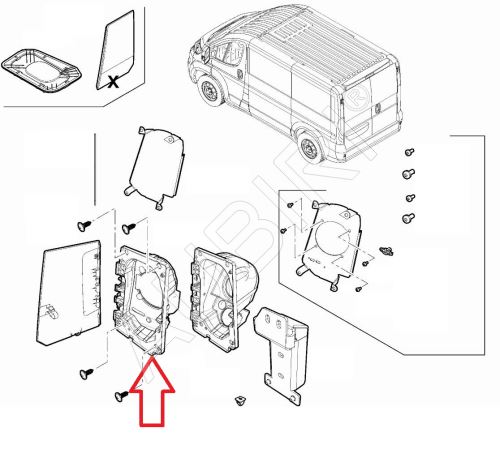 Charging connector plastic cover Fiat e-Ducato, e-Jumper, e-Boxer, e-Movano since 2021