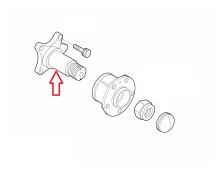 Stub axle Fiat Ducato since 2021 rear, left, electric handbrake