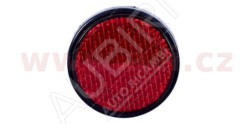 Universal round reflector, plastic holder with screw, red (diameter 60mm) TRUCK