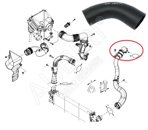 Charger Intake Hose Renault Trafic 2014-2019 1.6 from turbocharger to intercooler