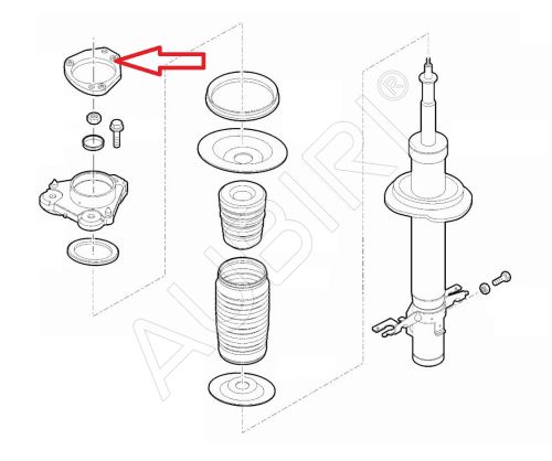 Shock absorber mounting plate Fiat Ducato since 2006 left