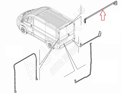 Door seal Fiat Ducato, Jumper, Boxer since 2006 upper for rear right door, H1