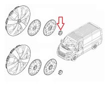 Wheel cover Opel Movano since 2021 in the middle for alloy wheels 60mm