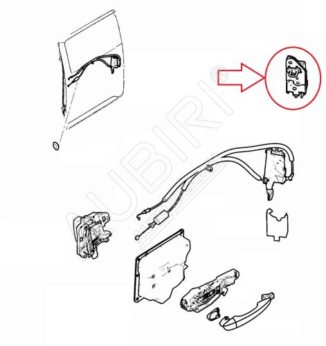 Door lock striker Citroën Jumpy, Expert since 2016 middle, left, for sliding door