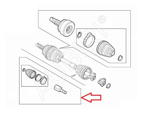 Constant velocity joint Fiat Ducato since 2021 internal, left