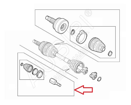 Constant velocity joint Fiat Ducato since 2021 internal, left