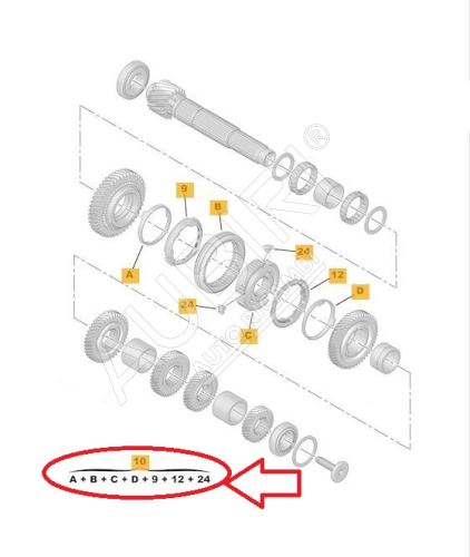 Gearbox synchronizer Citroën Berlingo, Partner since 2008 for 1/2nd gear, STT/MCC