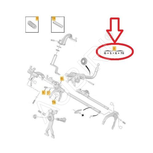 Shift fork Citroën Berlingo, Partner 2008-2018 for 3/4. gear