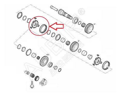 Gearbox synchronizer Fiat Ducato since 2021 2.2D, Doblo 2010-2022 for 3/4th gear