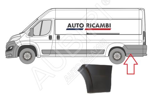 Protective trim Fiat Ducato since 2014 left, behind the rear wheel, wide, black