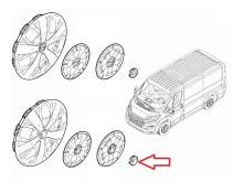 Wheel cover Vauxhall Movano since 2021 in the middle for alloy wheels 60mm