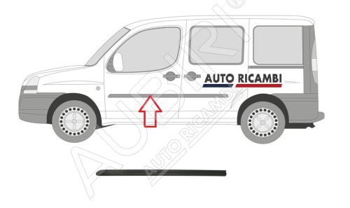 Protective trim Fiat Doblo 2000-2005 left, front door, black