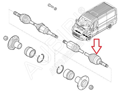 Driveshaft Fiat Ducato 2018-2021 2.3D left, automatic transmission